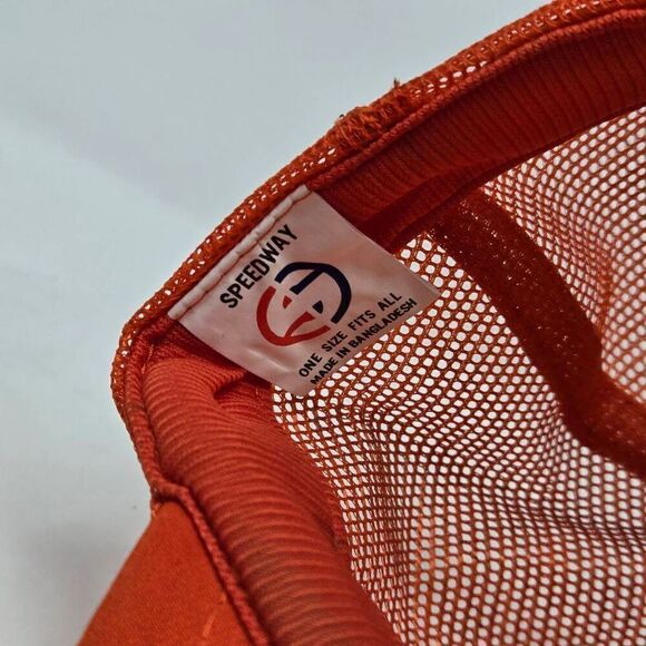 CAL CAT CO INC ORANGE WHITE PATCH TRUCKER MENS HAT CAP SNAPBACK - Picture 6 of 6